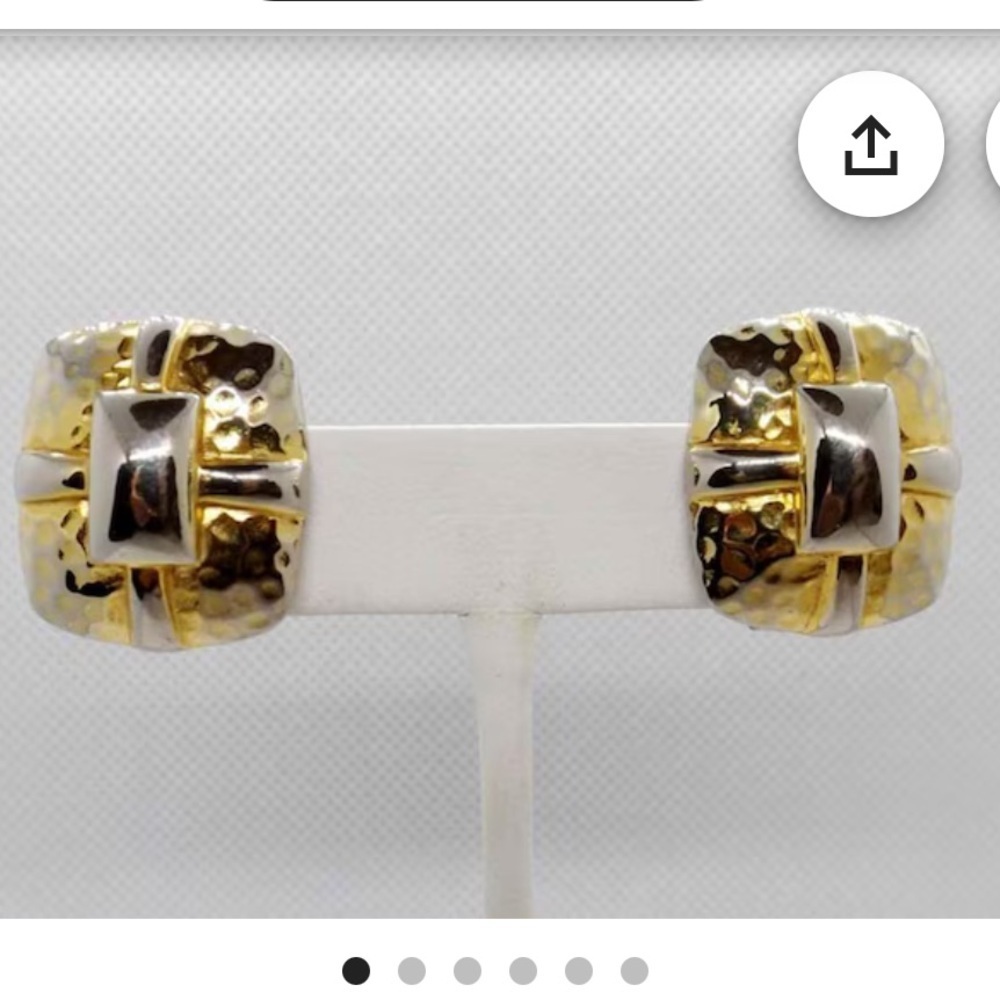 Liz Claiborne Gold and Silver Textured Earrings